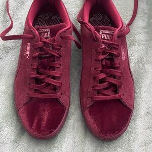 Puma Maroon Suede Sneakers